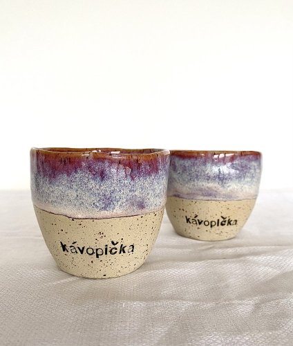 Set kalíšků KÁVOPYJ a KÁVOPIČKA - Barva: Tmavá růžová + modrá