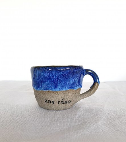 Hrnek ZAS RÁNO modrá - různé velikosti - Velikost: lungo cca 150 ml