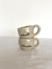 Set hrníčků KÁVOPÍČ a KÁVOPIČKA bílé - espresso