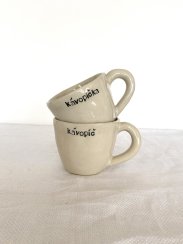 Set hrníčků KÁVOPÍČ a KÁVOPIČKA bílé - lungo